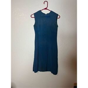 Vintage 1960’s Helen Whiting women’s sleeveless blue dress - small